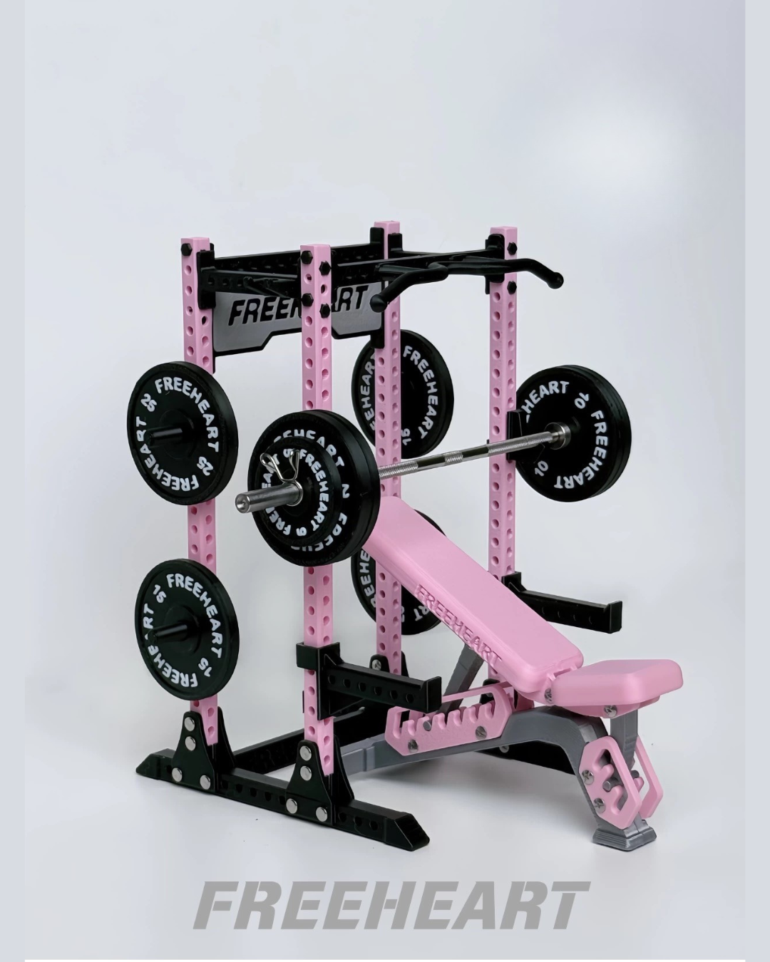Mini Power Squat Rack Gym Collectible (Pink Rack)