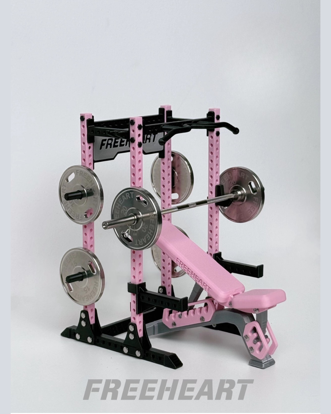 Mini Power Squat Rack Gym Collectible (Pink Rack)