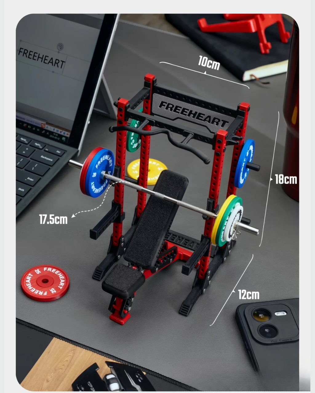 Mini Power Squat Rack Gym Collectible (Red Rack)
