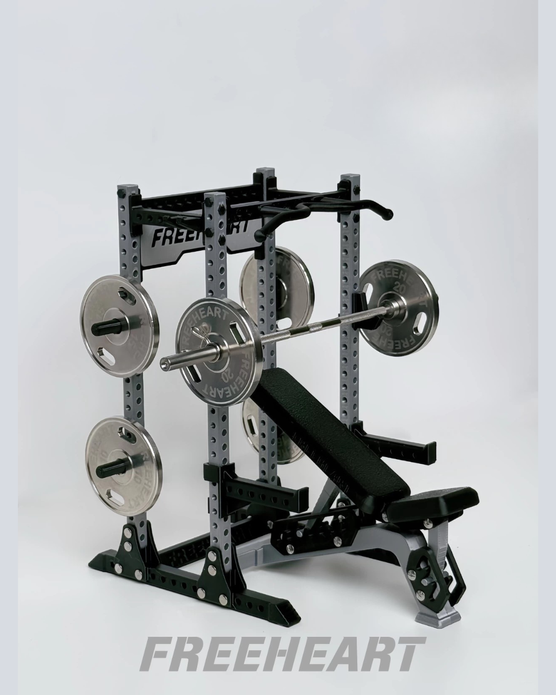 Mini Power Squat Rack Gym Collectible (Grey Rack)