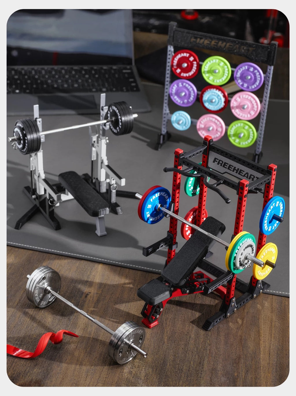 Mini Power Squat Rack Gym Collectible (Red Rack)
